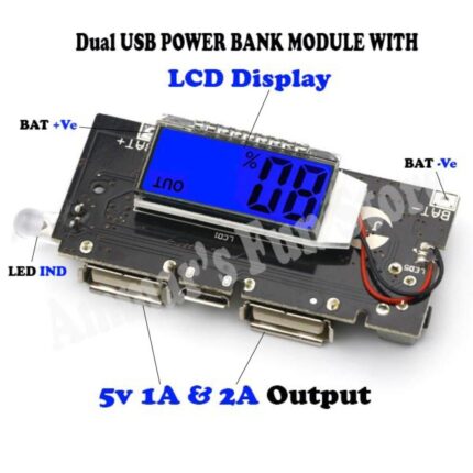 Dual USB 5V 2A Power Bank Kit With LCD Display Module In Pakistan