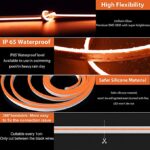 1 Meter DC 12V Orange Neon Flexible Strip Light Rope Light Waterproof For Decoration In Pakistan
