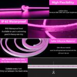 1 Meter DC 12V Pink Neon Flexible Strip Light Rope Light Waterproof For Decoration In Pakistan