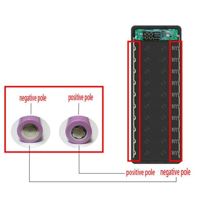 10 Cell Power Bank Case With Dual USB LED Display Module DIY Box For 18650 In Pakistan