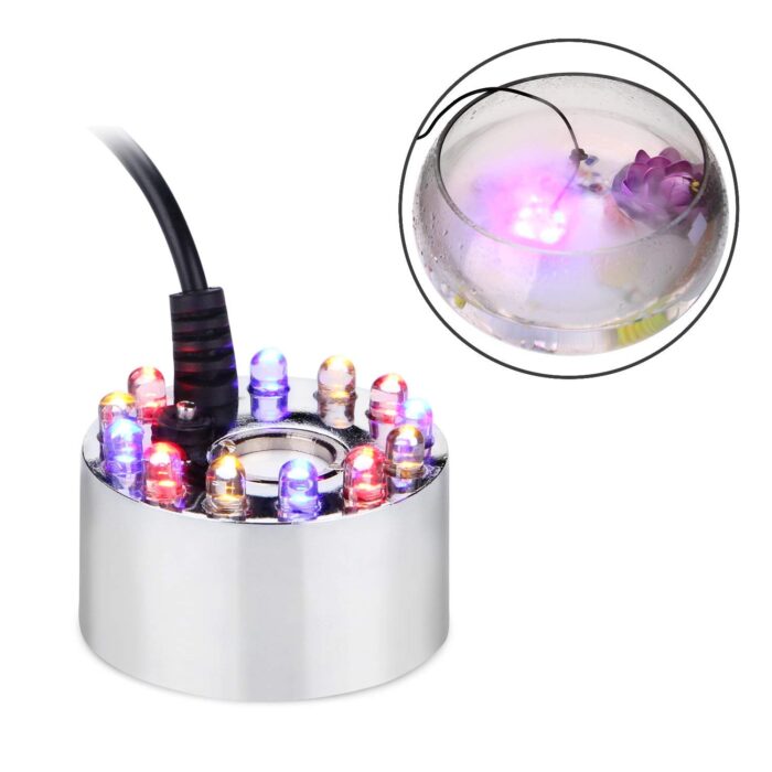 12 LED 24V 2A Colourful Light Ultrasonic Mist Maker Fogger With Adaptor
