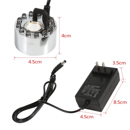 12 LED 24V 2A Colourful Light Ultrasonic Mist Maker Fogger With Adaptor