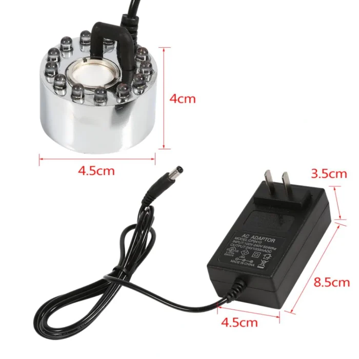 12 LED 24V 2A Colourful Light Ultrasonic Mist Maker Fogger With Adaptor