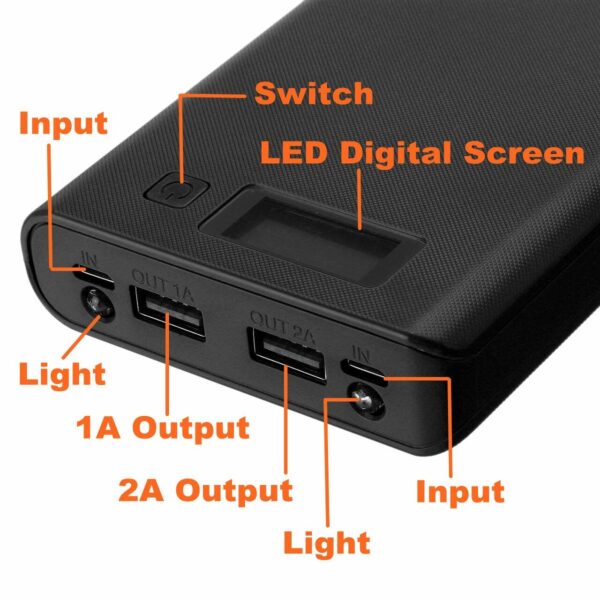 8 Cell Power Bank Case With Dual USB LCD Module DIY Box For 18650 In Pakistan