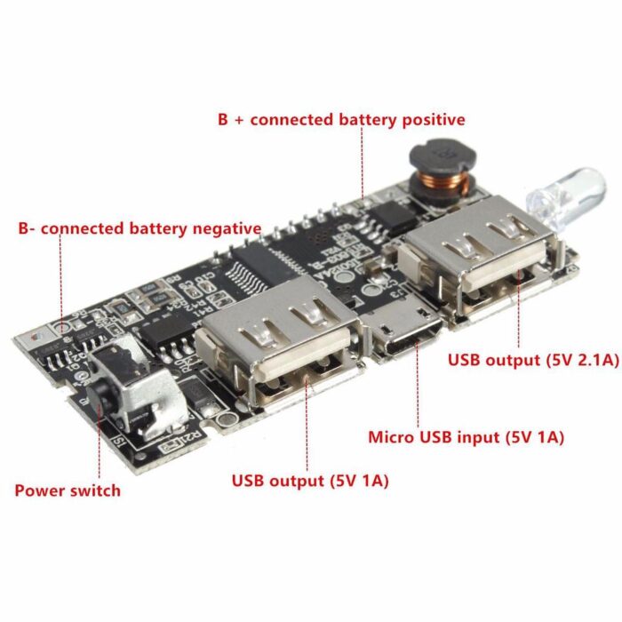 Dual USB 5V 2A Power Bank Kit With LCD Display Module In Pakistan
