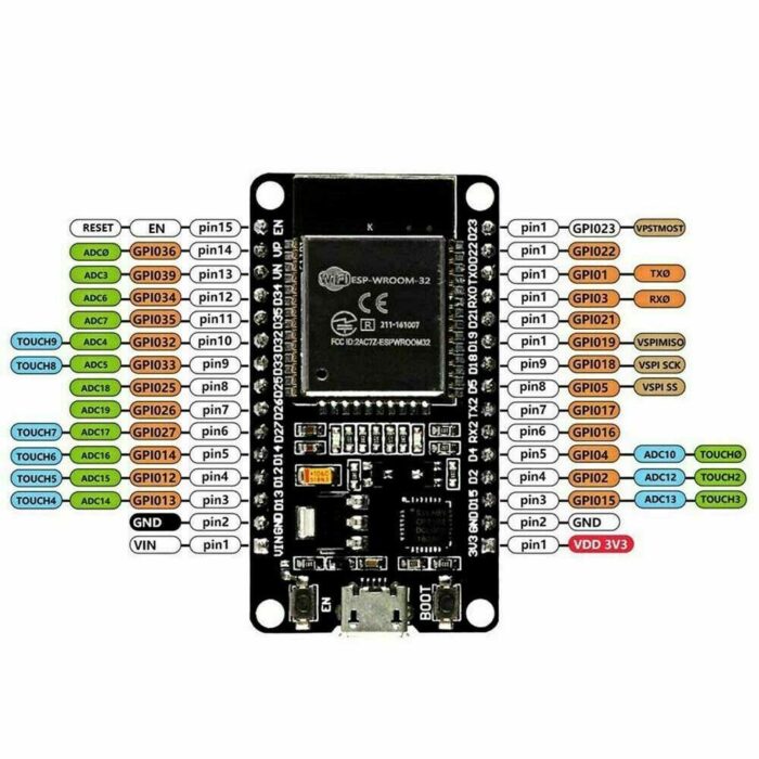 WROOM ESP32 Wifi Based Microcontroller Development Board Nodemcu