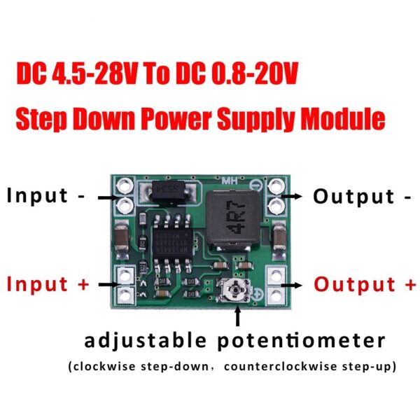 Mini MP1584EN DC-DC BUCK Adjustable Step Down Module 4.5V-28V Input 0.8V-20V Output