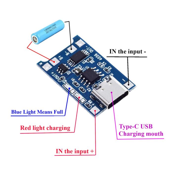 TYPE C TP4056 Lithium Battery Charging Board 1A