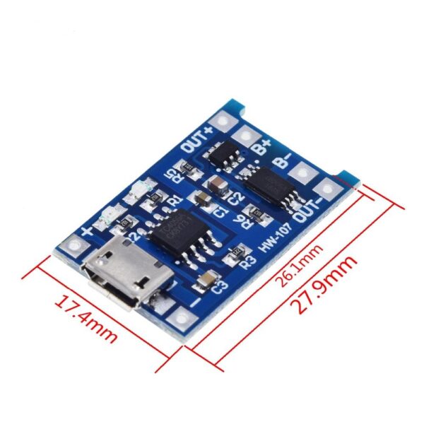 TP4056 1A Li-Ion Battery Charging Board Micro USB with Current Protection BMS