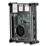 Transparent Acrylic Case For Raspberry Pi 4B With Cooling Fan And Heat Sink Clear And Black Case in Pakistan