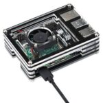 Transparent Acrylic Case For Raspberry Pi 4B With Cooling Fan And Heat Sink Clear And Black Case in Pakistan