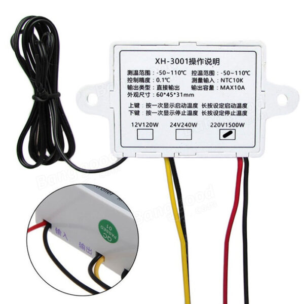 XH-W3001 AC 220V 10A Digital Temperature Controller Thermostat In Pakistan