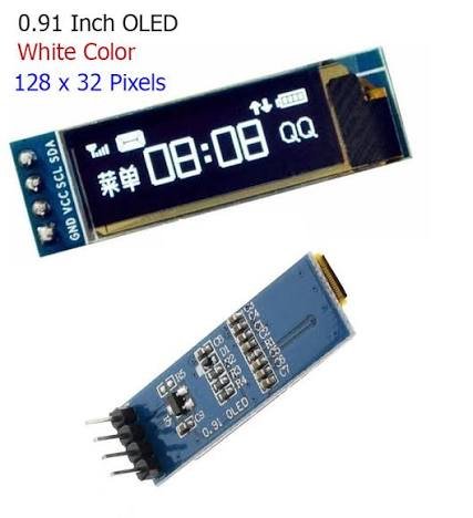 0.91 Inch 128×32 OLED LCD Display Module IC I2c DC 3.3V 5V For Arduino Pic In Pakistan