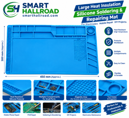 Large Heat Insulation Silicone Soldering & Repairing Mat in Pakistan